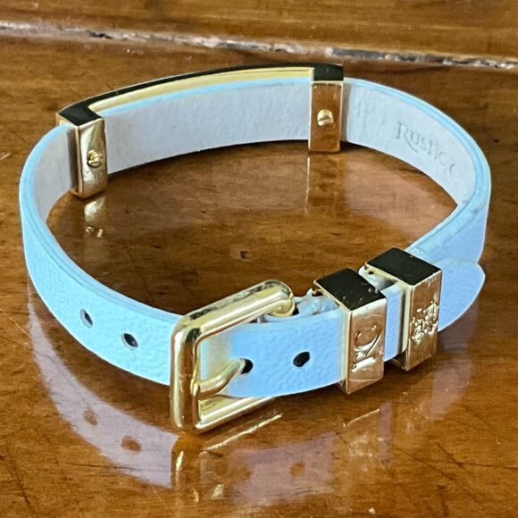 Rustic Cuff Freedom leather and Stainless Buckle Bracelet - Picture 3 of 4